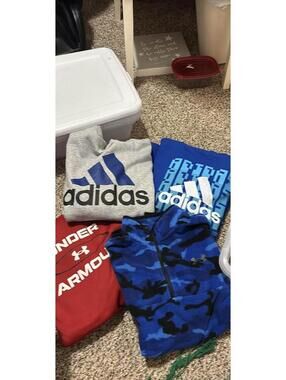 Under Armour Red Hoodie and Adidas Hoodies Bundle YXL